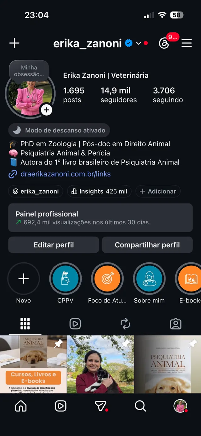 Instagram da Dra. Erika Zanoni