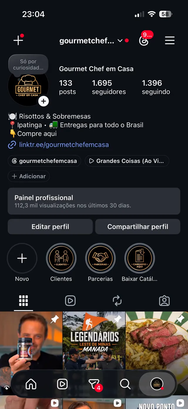 Instagram da Gourmet Chef em Casa