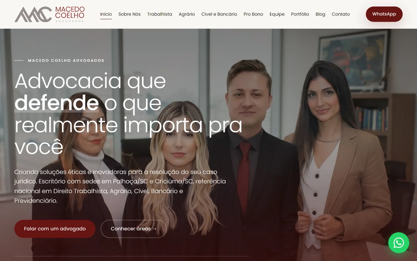 Site da Macedo Coelho Advogados